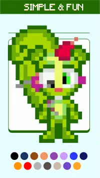 Pixel Art Happy Tree Color By Number Screen Shot 3
