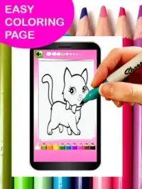 Cute Hello Cat Coloring Pages Screen Shot 0
