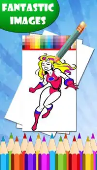 superheroines coloring pages Screen Shot 0