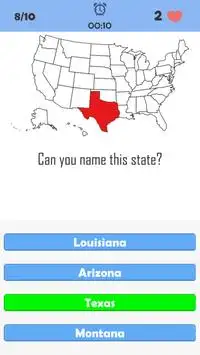 US States and Capitals Quiz Screen Shot 2