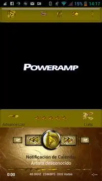 Poweramp Skin Dorado Gold Screen Shot 5