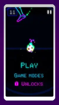 Neon Flick Voetbal - Ads Free Glow Game Screen Shot 2