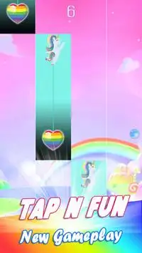 Kawaii Rainbow Piano Tiles - Cute Unicorn Screen Shot 6
