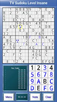 TV Sudoku: 4x4, 9x9 and 16x16 Screen Shot 1