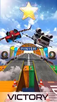 Impossible Flying Chained Car Games Screen Shot 7