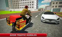Pizza motorista carro entrega bicicleta 3D Screen Shot 2