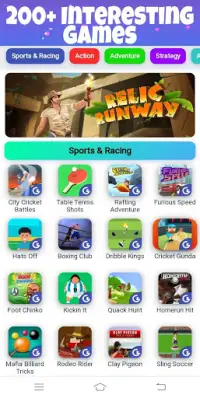 gamezone akcja, puzzle, darmowe gry sportowe Screen Shot 0