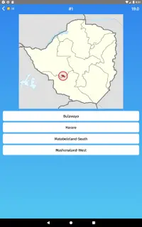 Zimbabwe: Regions & Provinces Map Quiz Game Screen Shot 9
