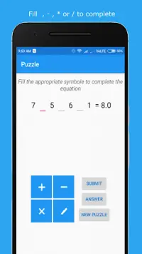 Puzzle -A simple game to  improve your mathematics Screen Shot 1