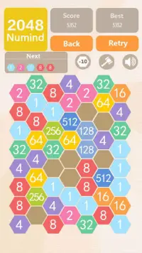 Numind - 2048 hexagon merge puzzle game Screen Shot 1