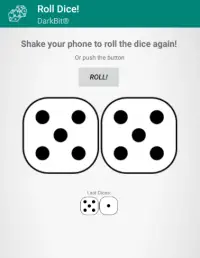 Roll Dice! (Shake Phone and Roll Dices) Screen Shot 0