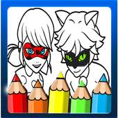 Coloring Book for Ladybug miracul & Cat Noir
