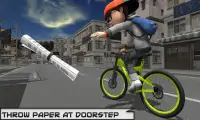 자전거 게임에서 자전거 라이더 레이서 던지기 종이 Screen Shot 3