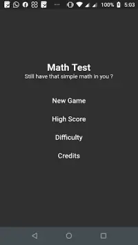 Math Test Screen Shot 0