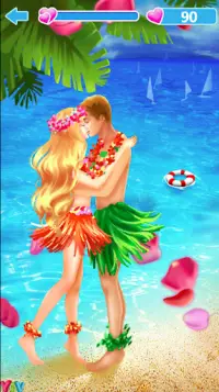 Hawaii Beach Kissing - Kiss Games For Girls Screen Shot 2