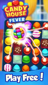 Candy House Fever - 2021 match game gratuito Screen Shot 0
