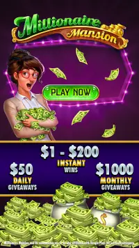 Millionaire Mansion: Win Real Cash in Sweepstakes Screen Shot 0