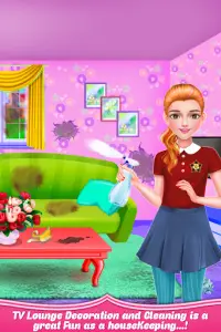 School Girls New Year Home Cleanup- HouseKeeper Screen Shot 3