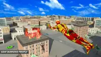 Volador Robot Superhéroe : Crimen Ciudad Rescate Screen Shot 2