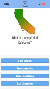 US States and Capitals Quiz Screen Shot 1