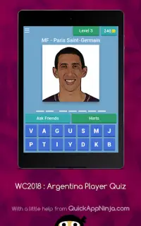 World Cup 2018 : Argentina Player Quiz Screen Shot 1