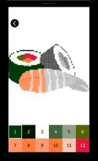 Sushi Pixel Art: Sushi Roll Color by Number Screen Shot 1