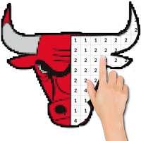Basketball Logo Team Color By Number - Pixel Art