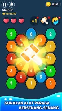 Gabungkan Hexagon Pop - Mencocokkan 3 Game Puzzle Screen Shot 1