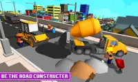 Blocky Highway Road Building Screen Shot 0