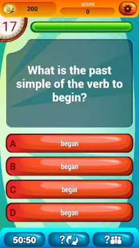 English Irregular Verbs Quiz Screen Shot 1