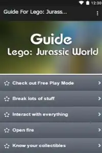 Guide For Lego Jurassic World Screen Shot 1