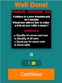 Canadian citizenship test Screen Shot 1