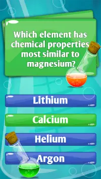 रसायन विज्ञान प्रश्नोत्तरी खेल विज्ञान आवेदन Screen Shot 1