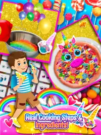 Unicorn Food Rainbow Pizza - Sweet Candy Maker Fun Screen Shot 6