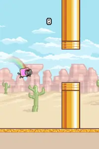 Flappy Nyan: flying cat wings Screen Shot 2