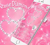 Rosa diamante Teclado Tema Screen Shot 0