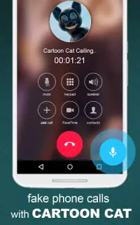 Simulation Video Call Cartoon Cat Screen Shot 4
