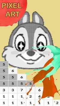 Little Chipmunk Pixel Art - Number Coloring Books Screen Shot 0