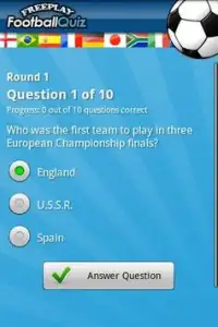 FreePlay Football Quiz Screen Shot 1
