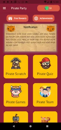 Pirate Party - Gift Card Treasure Screen Shot 0