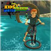 water surfing kids bicycle racing