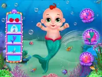 Pequeño Sirena Bebé Cuidado Oceano Mundo Screen Shot 1