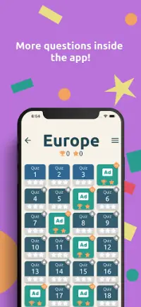 Europe Countries Quiz: Flags & Capitals guess game Screen Shot 3