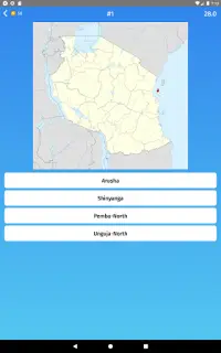 Tanzania: Regions & Provinces Map Quiz Game Screen Shot 8