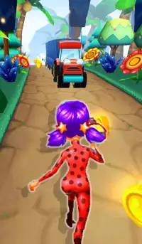 subway ladybug super cat jump noir run: pro jogos Screen Shot 1