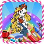 Painting Rapunzel; Coloring Book Game