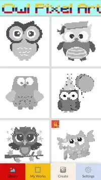 Owl Coloring By Number Pixel Art Screen Shot 2