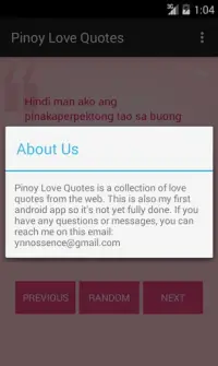 Pinoy Love Quotes Screen Shot 1