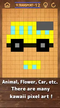 Bit Block Puzzle - Woody and Kawaii Pixel Art Screen Shot 2
