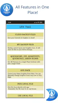 LFX Tool- GFX Tool, QuickScope & FPP For PUBG LITE Screen Shot 1